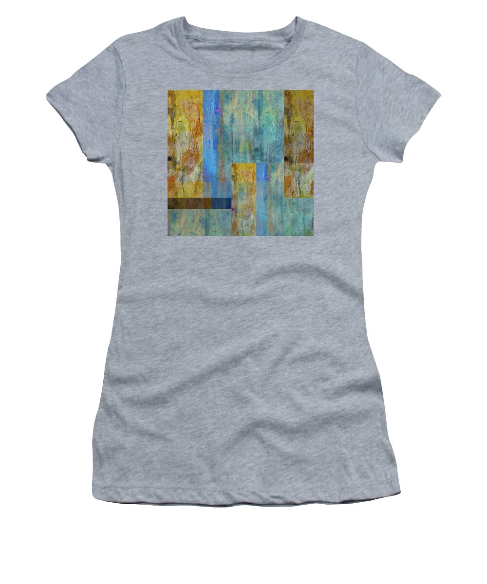 Collage Abstract Women's T-Shirt featuring the mixed media Textured Cube Abstract by Lorena Cassady