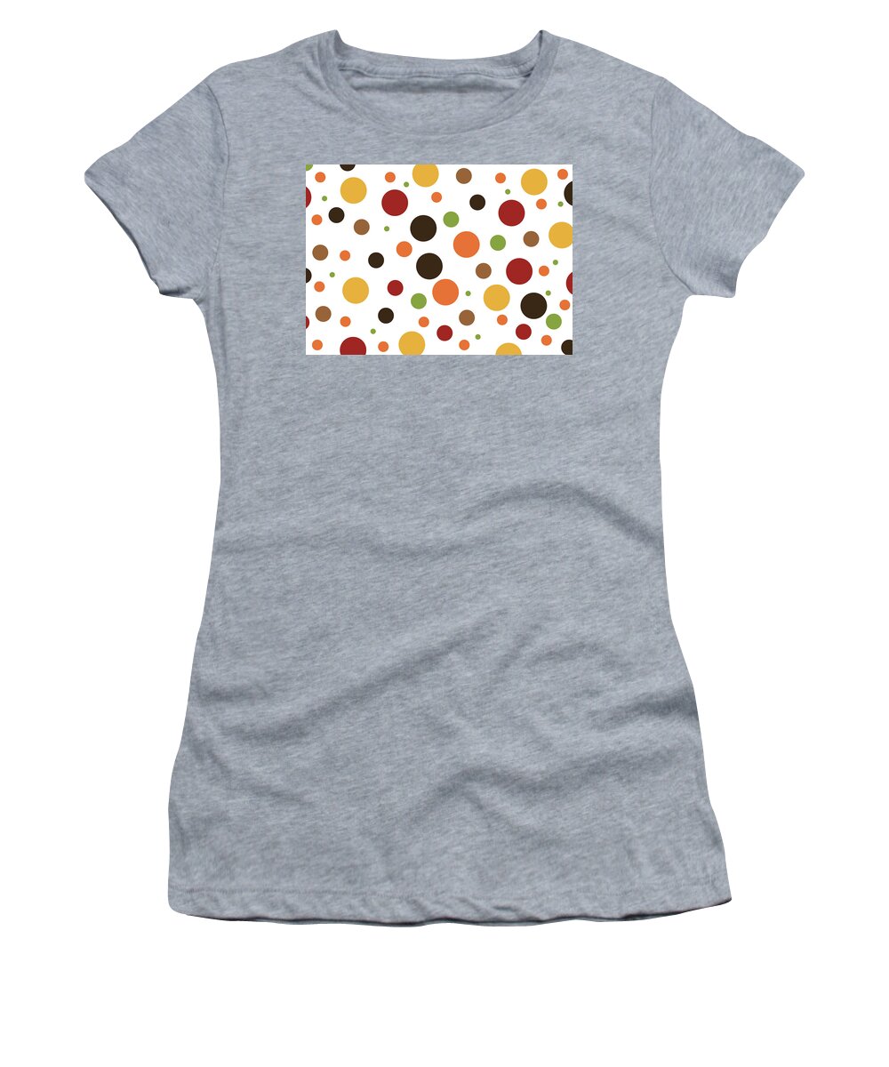Thanksgiving Women's T-Shirt featuring the digital art Thanksgiving Polka Dots by Amelia Pearn