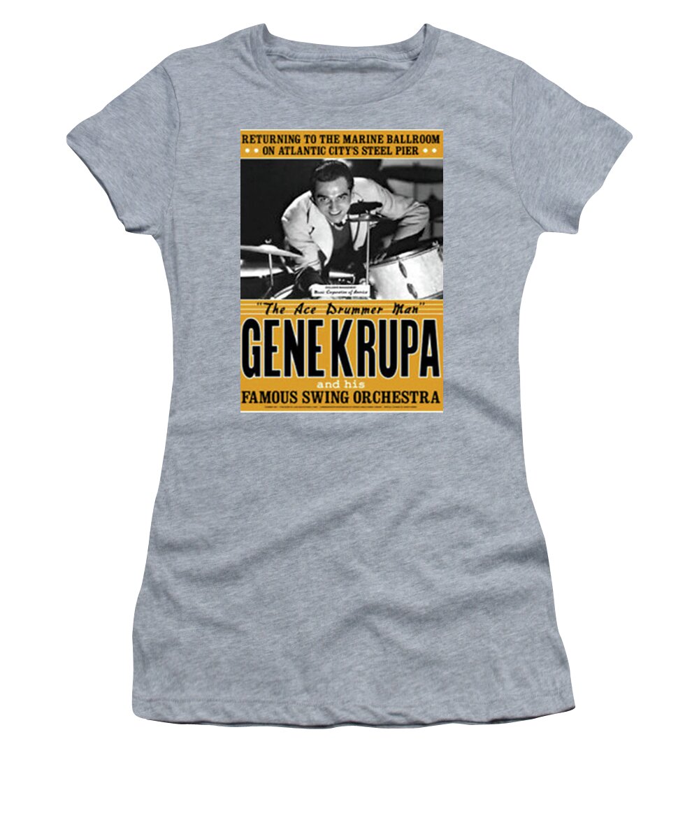 Gene Krupa Women's T-Shirt featuring the photograph The Ace Drummer Man by Imagery-at- Work