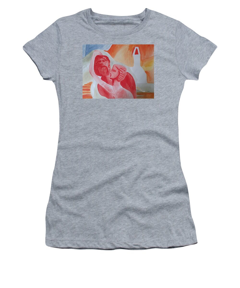 Masterpiece Paintings Women's T-Shirt featuring the painting The Archetypal Couple by Enrico Garff
