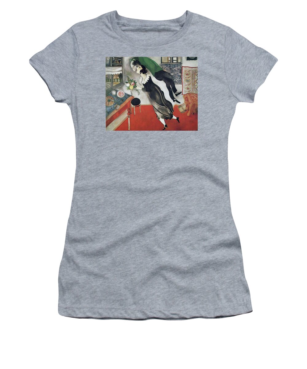 The Birthday Women's T-Shirt featuring the painting The Birthday by Marc Chagall