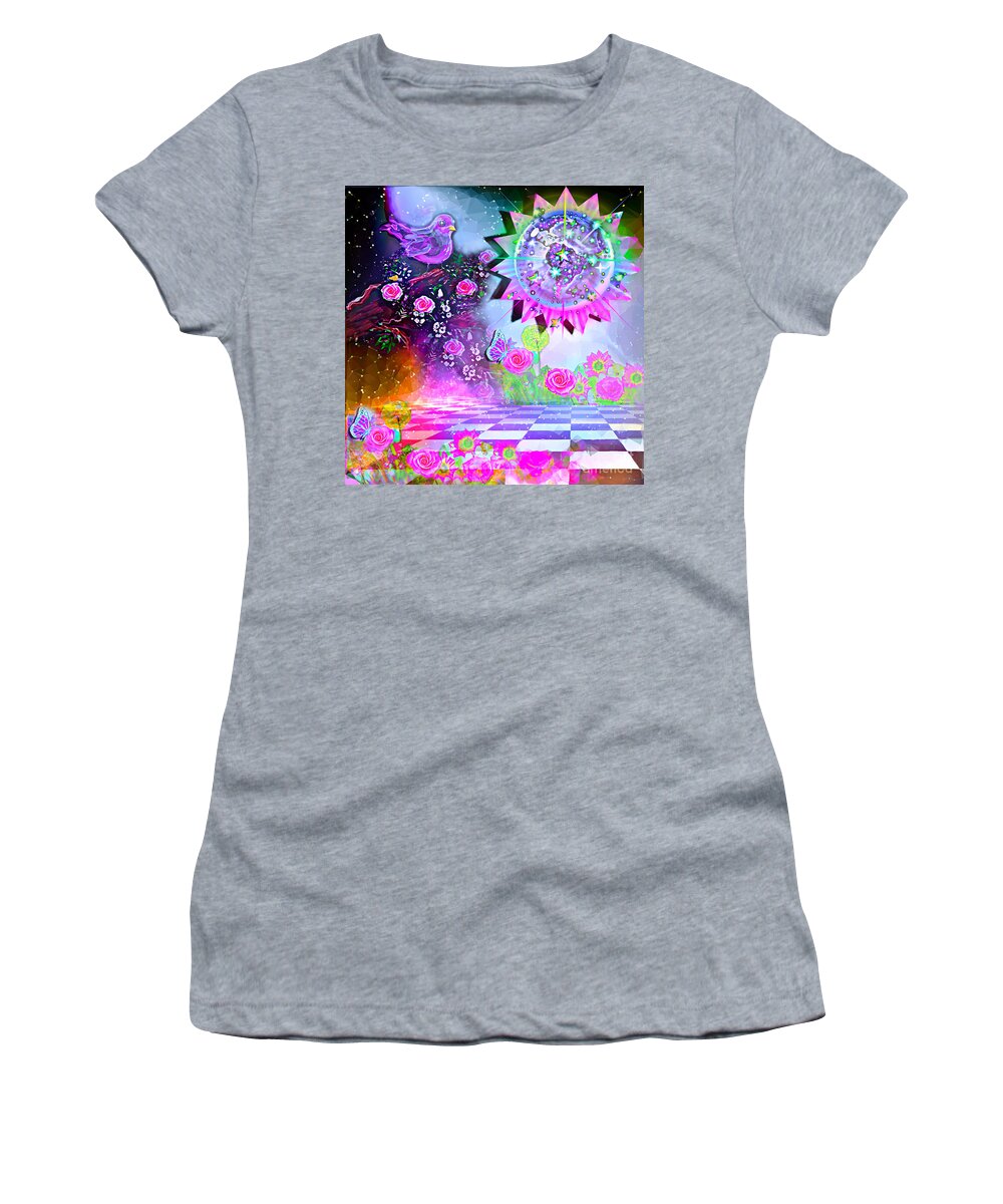 Bird Women's T-Shirt featuring the digital art The Cosmic Continuum by BelleAme Sommers