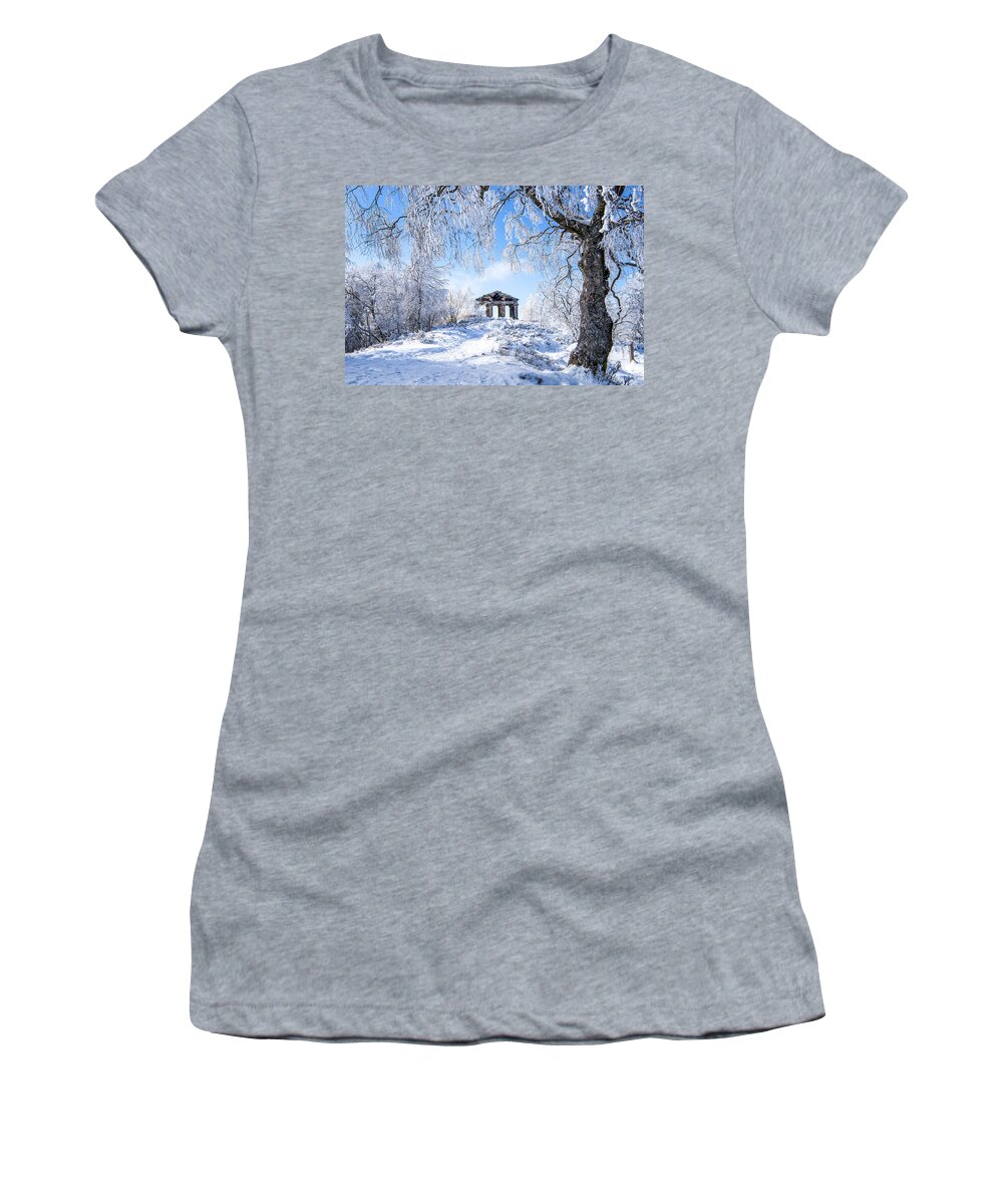 Landscape Women's T-Shirt featuring the photograph The Donon and the snow by Philippe Sainte-Laudy