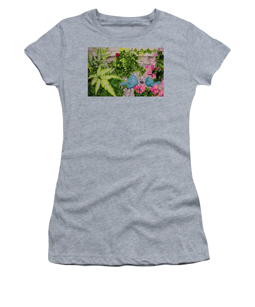 Florals Women's T-Shirt featuring the drawing The Edge of Home by Kelly Speros