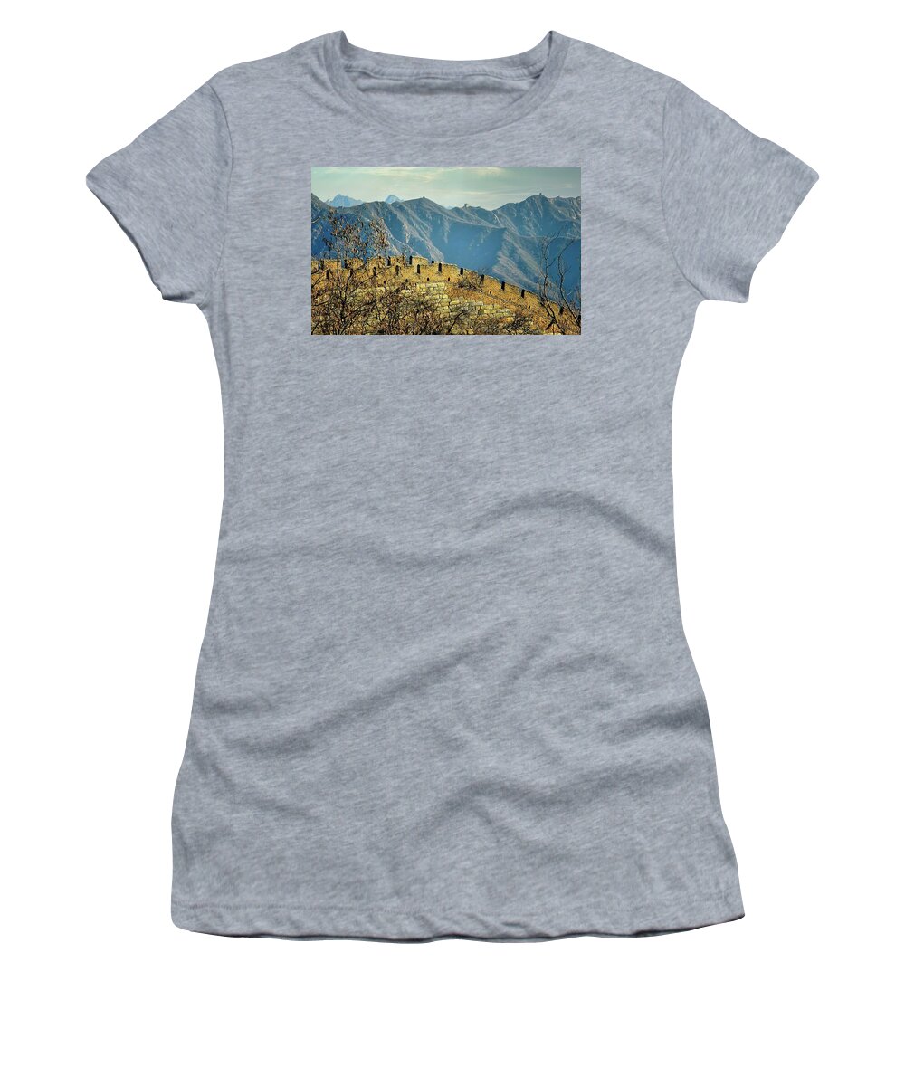 China Women's T-Shirt featuring the photograph The Endless Wall by Robert Knight