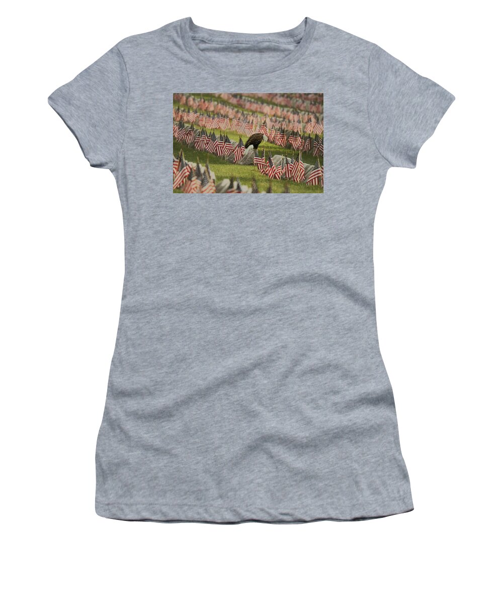 Eagle Women's T-Shirt featuring the photograph The Final Salute by Carrie Ann Grippo-Pike