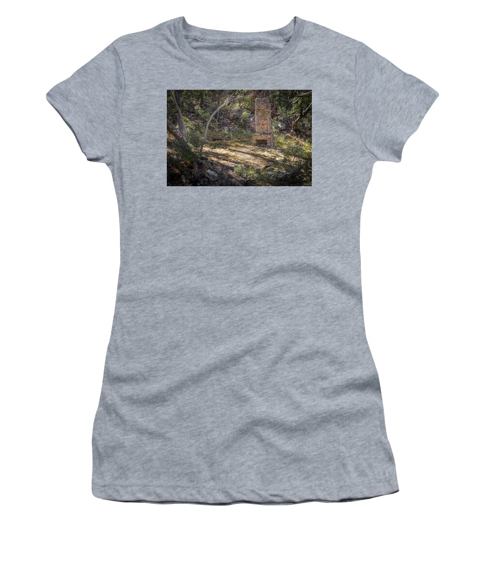 Fireplace Women's T-Shirt featuring the photograph The Fireplace in the Woods of Madera Canyon by Mary Lee Dereske