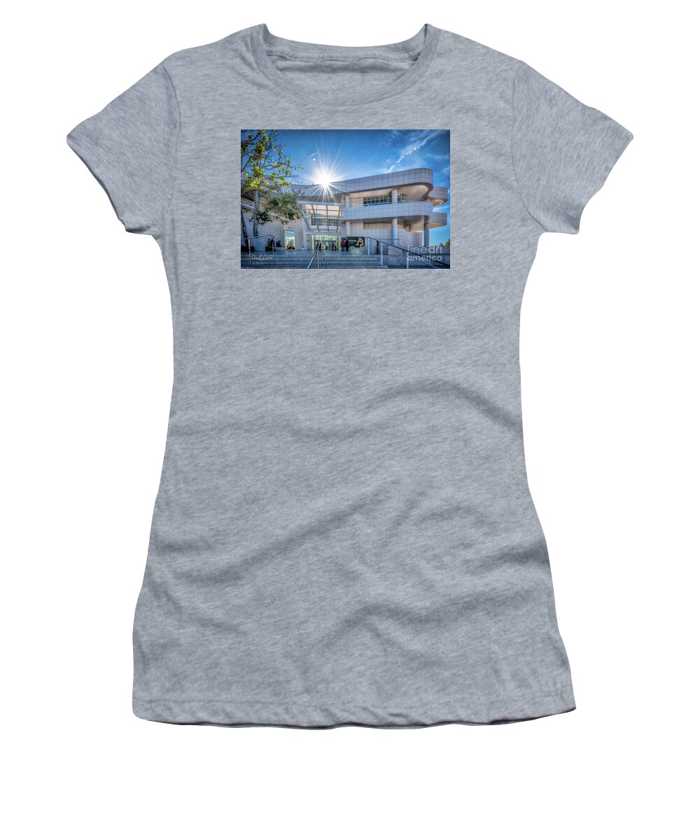 Brentwood Women's T-Shirt featuring the photograph The Getty's Museum Entrance by David Levin