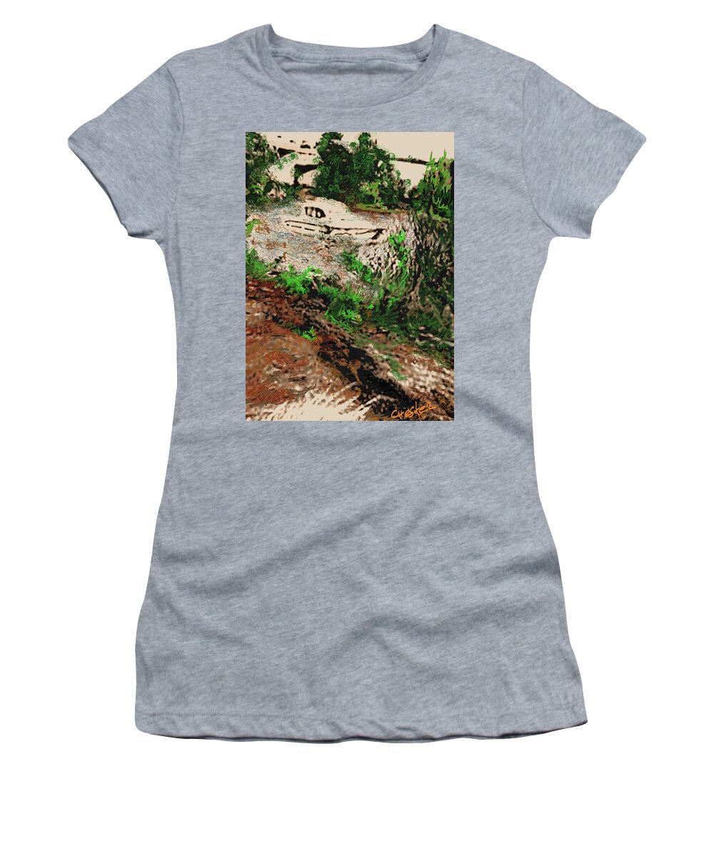 Boat Women's T-Shirt featuring the digital art The ghost ship by Richard CHESTER