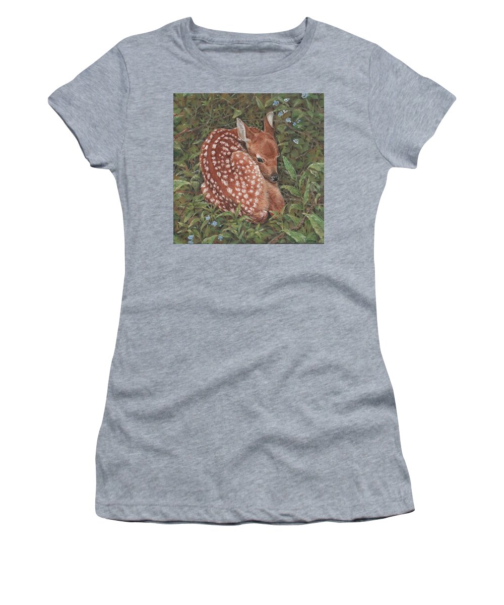 Wildlife Women's T-Shirt featuring the drawing The Gift by Michelle Garlock
