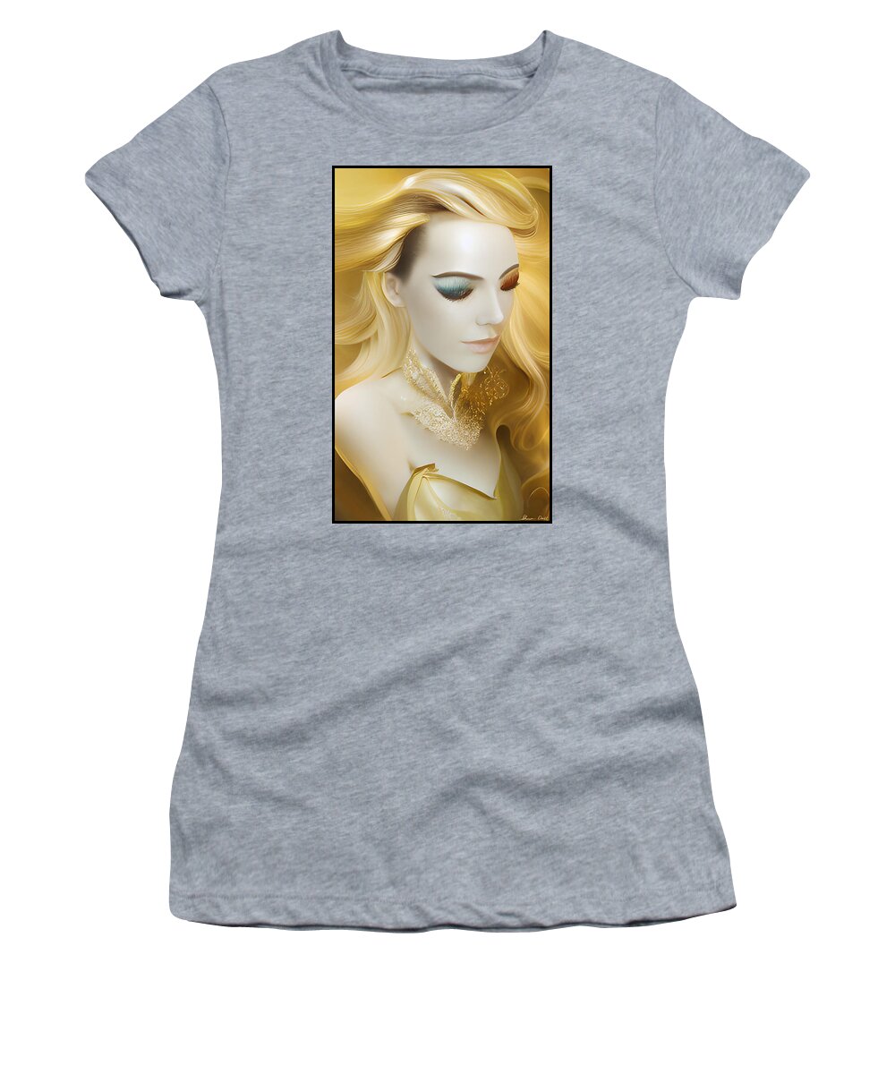 Healer Women's T-Shirt featuring the digital art The Golden Goddess Elohania by Shawn Dall