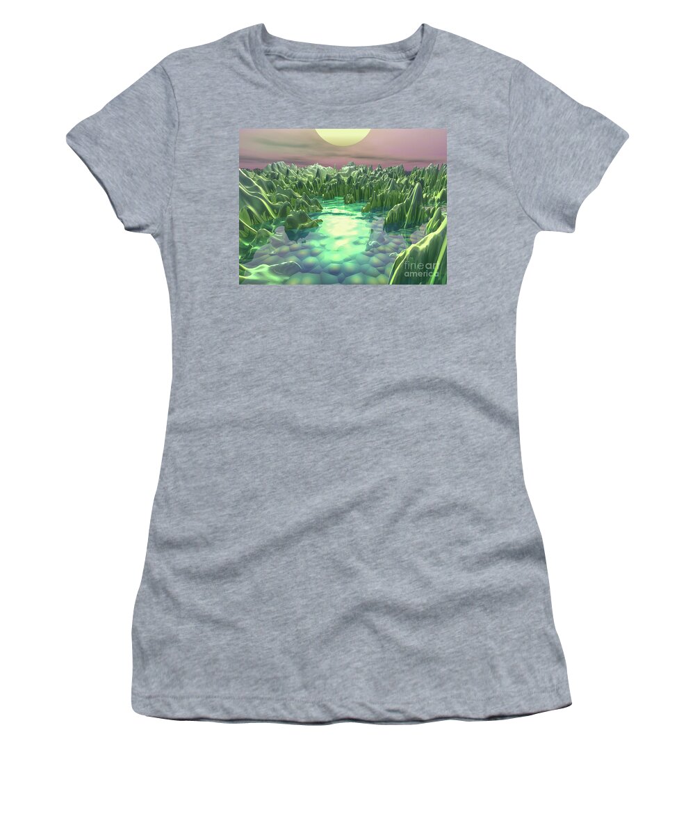 Macro Women's T-Shirt featuring the digital art The Green Planet by Phil Perkins