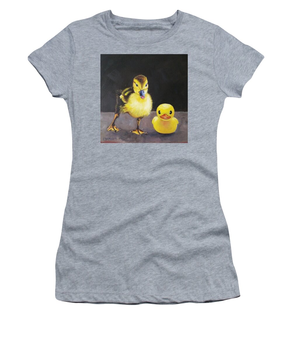 Duck Women's T-Shirt featuring the painting The Imposter by Jean Cormier