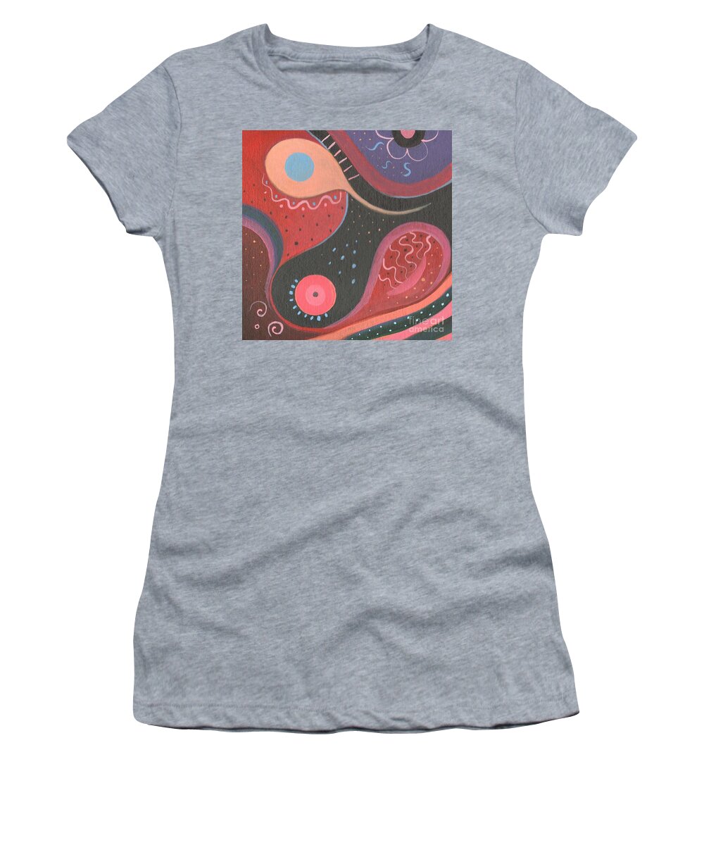 The Joy Of Design Lxviii By Helena Tiainen Women's T-Shirt featuring the painting The Joy of Design LXVIII by Helena Tiainen