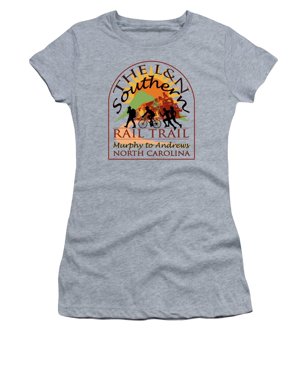 Train Women's T-Shirt featuring the photograph The L and N Southern Rail Trail Runners Cyclists Hikers by Debra and Dave Vanderlaan
