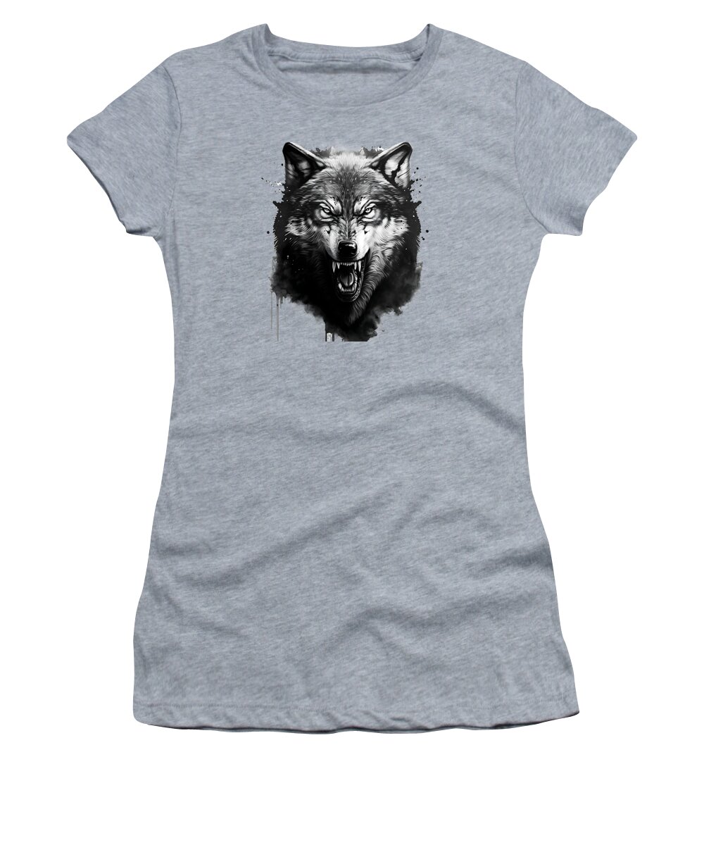 Wolf Pack Women's T-Shirt featuring the digital art The Legend of the Wolf by Mi Dao
