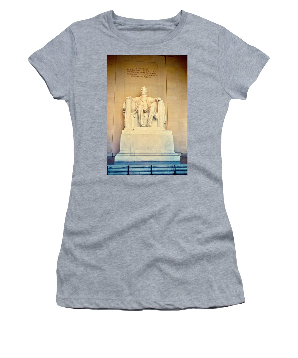  Women's T-Shirt featuring the photograph The Lincoln Memorial 1984 by Gordon James
