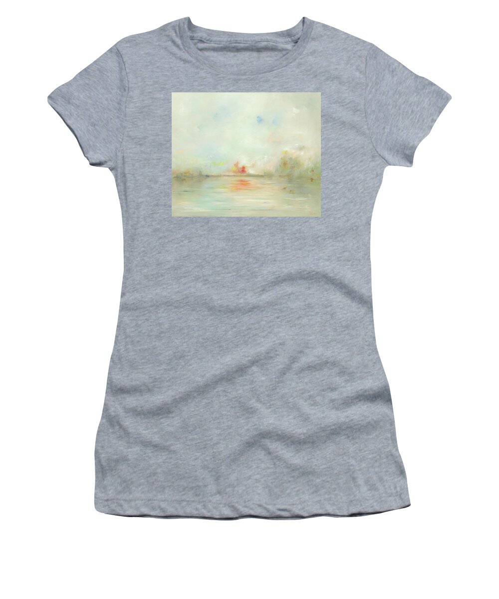 Lock Women's T-Shirt featuring the painting The Lock Keeper by Roger Clarke