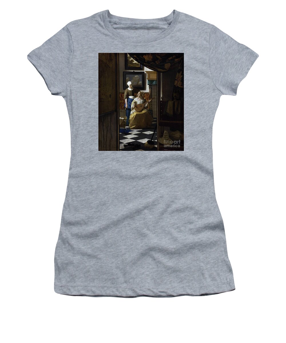 1670 Women's T-Shirt featuring the painting The Love Letter by Vermeer