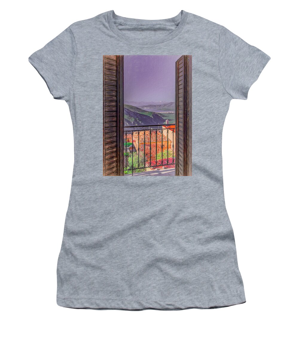 Greece Women's T-Shirt featuring the photograph The Lucky View by Marcy Wielfaert