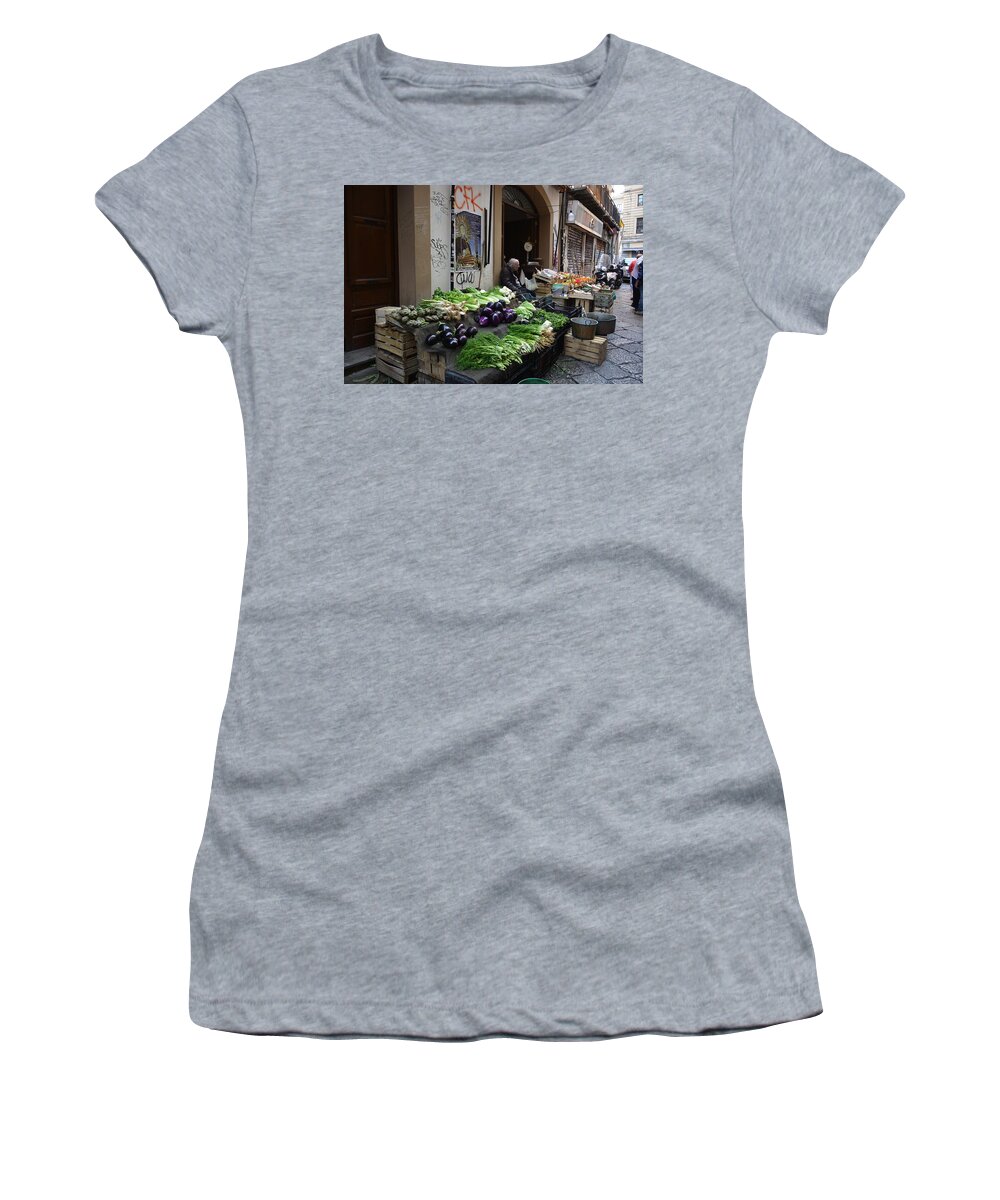 Market Women's T-Shirt featuring the photograph The Market in Palermo, Sicily by Regina Muscarella