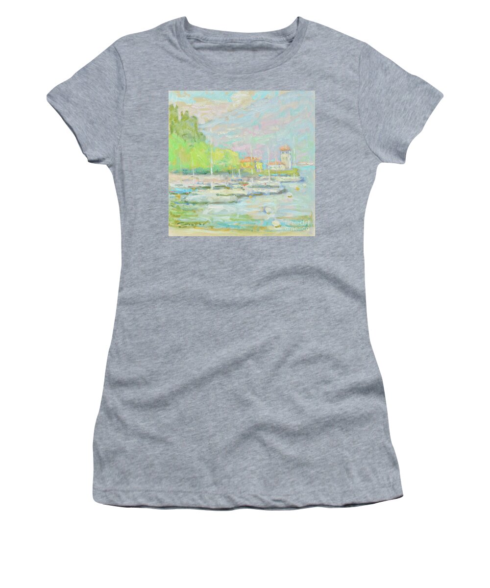 Fresia Women's T-Shirt featuring the painting The Moving Parts of Color by Jerry Fresia