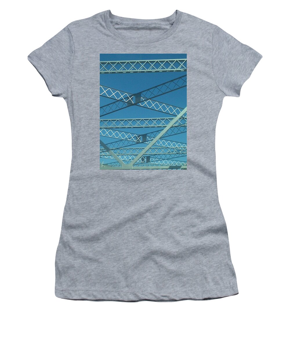 Bridge Women's T-Shirt featuring the photograph The Old Tappan Zee Bridge 2014 by Vicki Noble