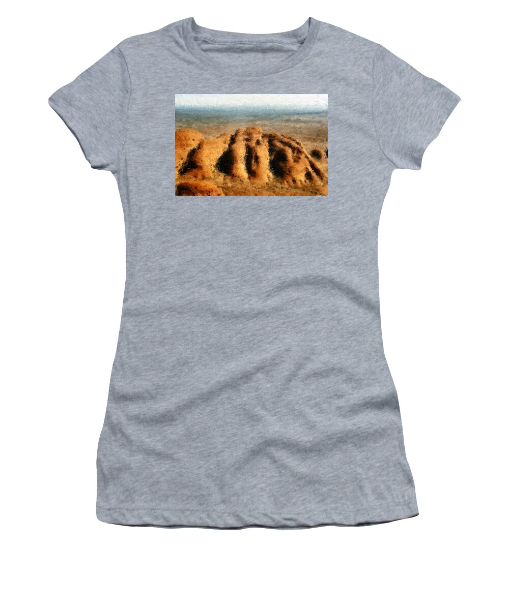 The Olgas Australia Women's T-Shirt featuring the mixed media The Olgas Australia by Asbjorn Lonvig