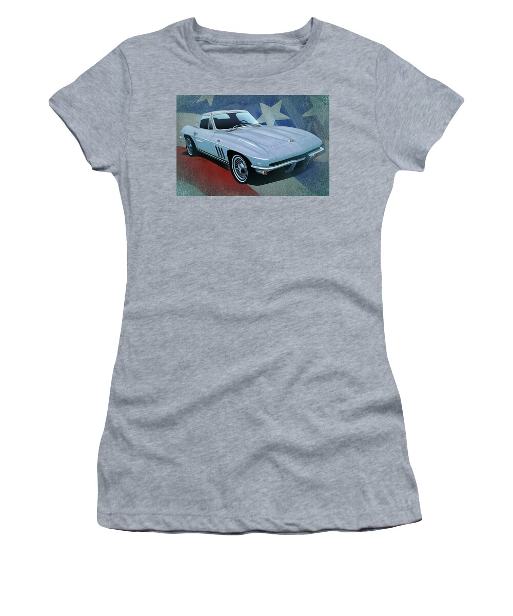 Art Women's T-Shirt featuring the mixed media The Original Stingray 1963 by Simon Read