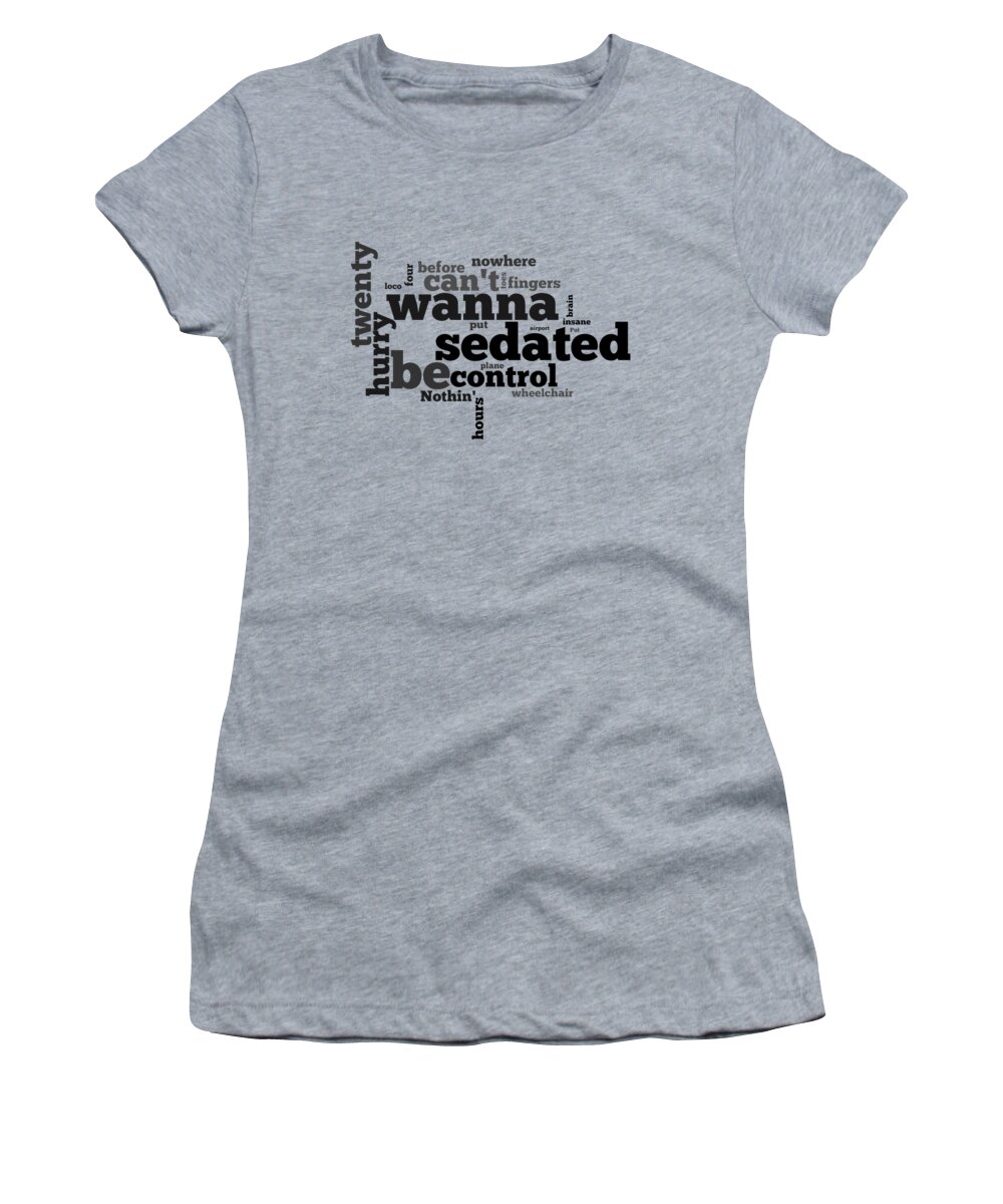 I Wanna Be Sedated Song Lyrics Women's T-Shirt featuring the digital art The Ramones - I Wanna Be Sedated Lyrical Cloud by Susan Maxwell Schmidt
