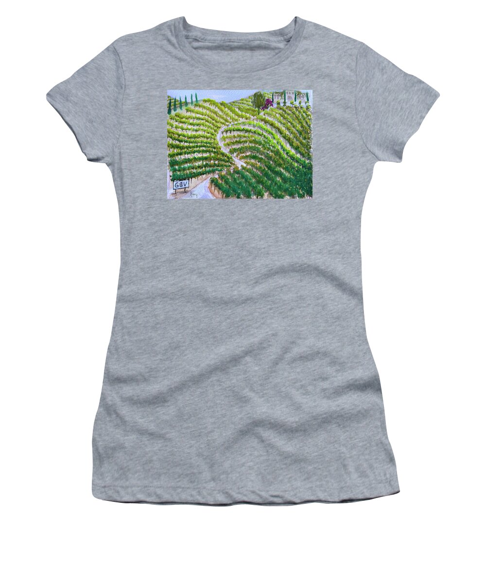 Watercolor Women's T-Shirt featuring the painting The Road to GBV by Roxy Rich