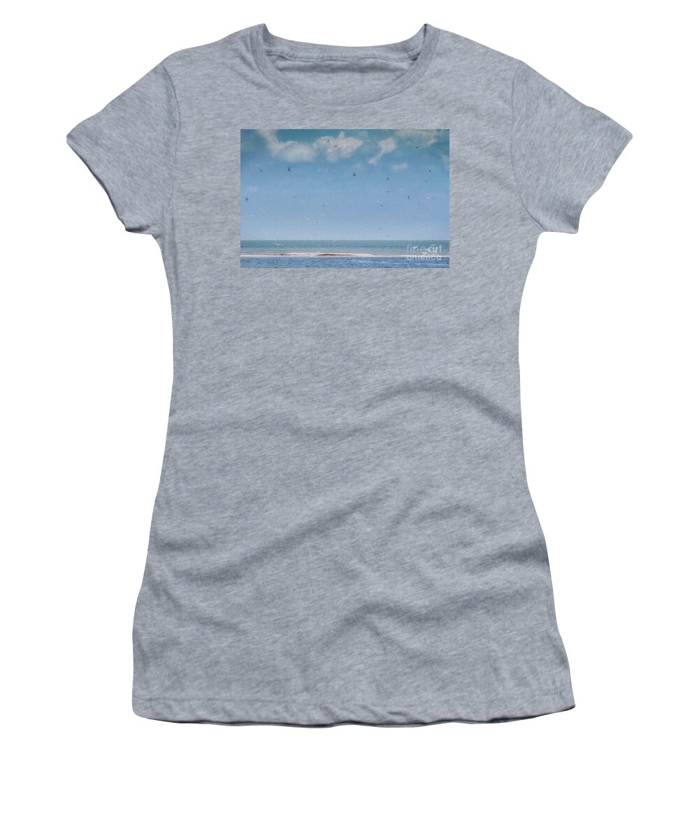 Blue Sky Women's T-Shirt featuring the photograph The Sandbar by Patti Powers