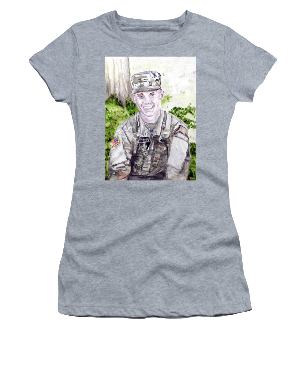 Soldier Women's T-Shirt featuring the painting The Shade of Success by Barbara F Johnson