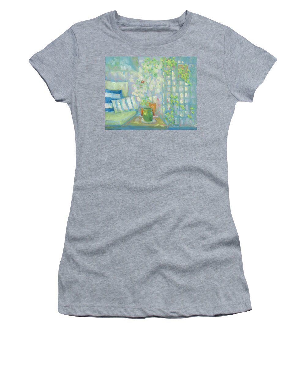 Garden Women's T-Shirt featuring the painting The Single Hibiscus by Roger Clarke