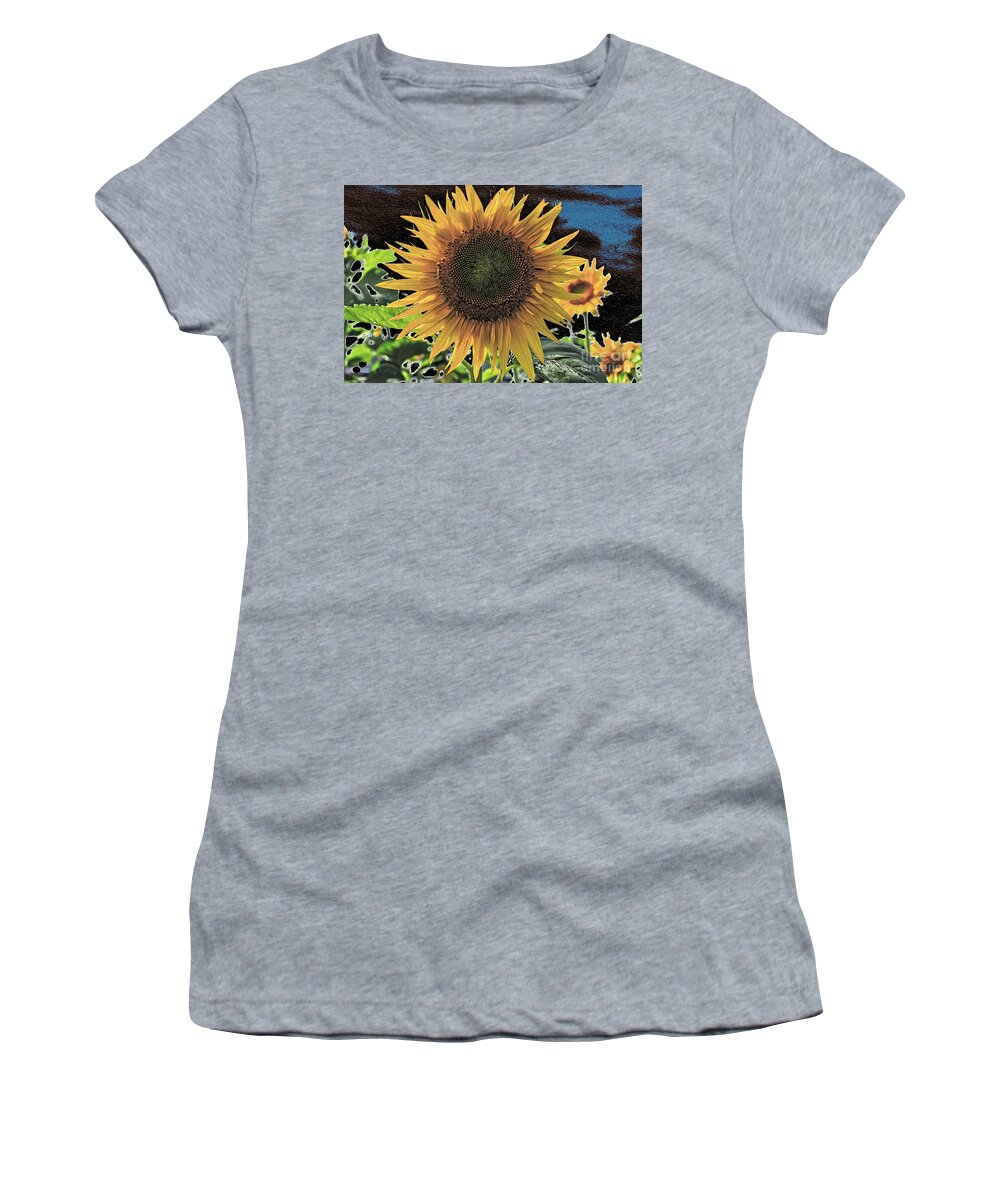 Sunflower Women's T-Shirt featuring the digital art The Sun Also Sets by Scott Evers