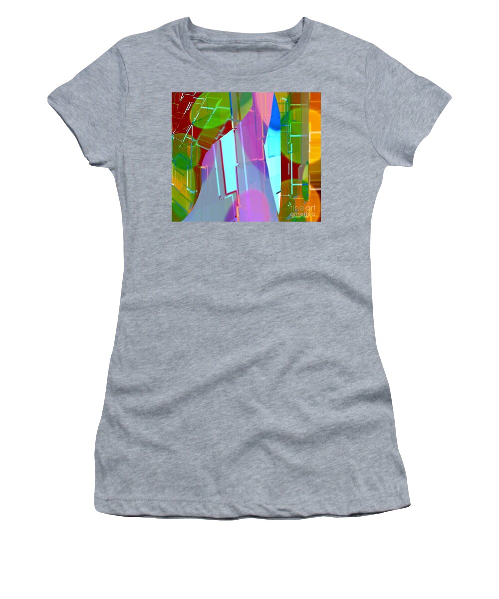 Contemporary Art Women's T-Shirt featuring the digital art The Trees Blew This Way and That by Jeremiah Ray