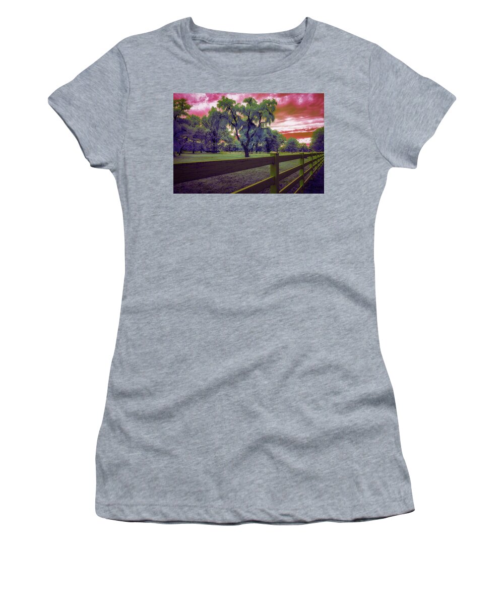 Infrared Photography Women's T-Shirt featuring the photograph The Weeping Trees by Penny Polakoff