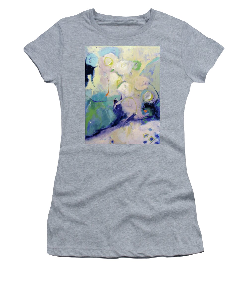 The White Dog Women's T-Shirt featuring the painting The White Dog by Chris Gholson