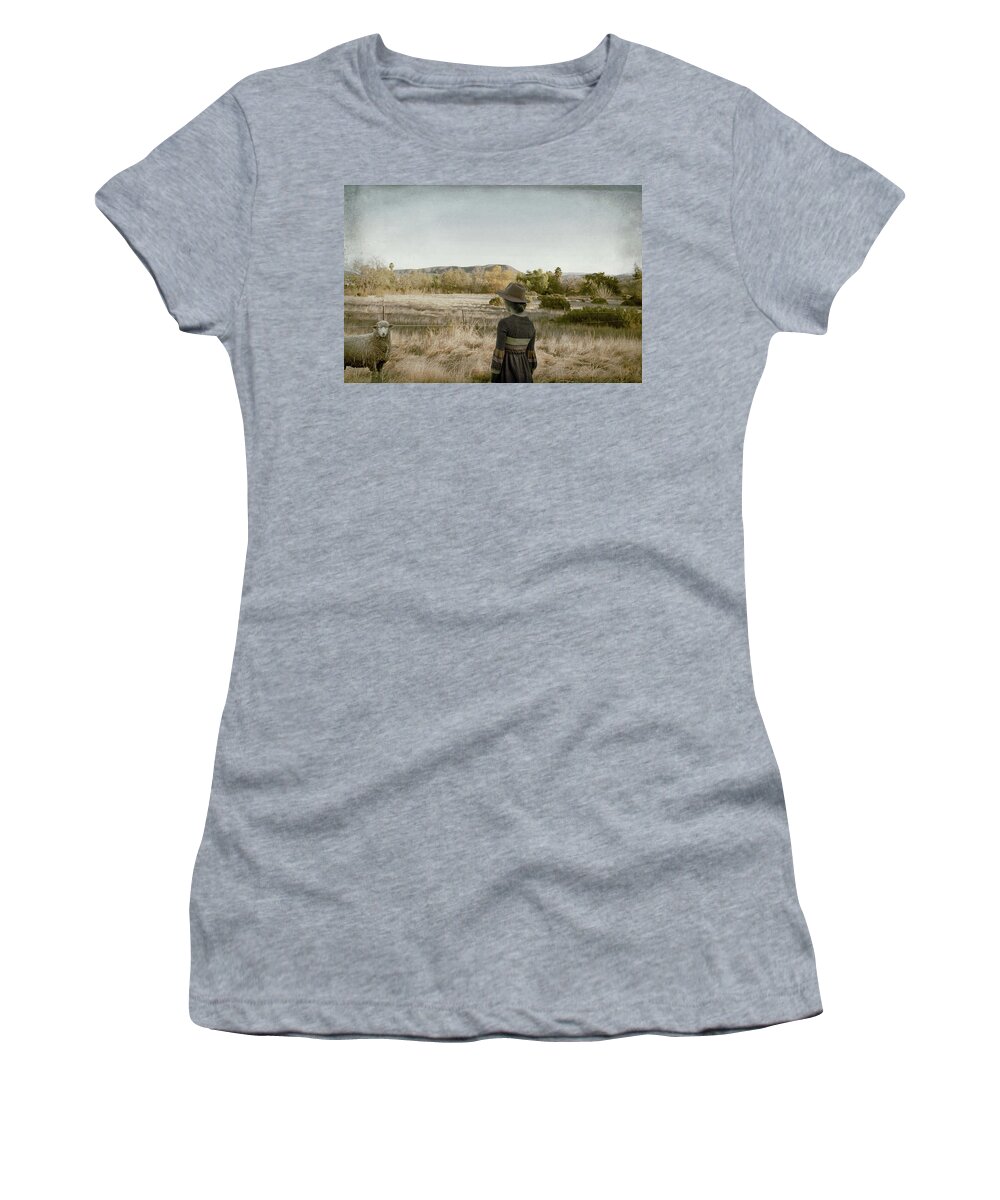 Sheep Women's T-Shirt featuring the photograph This Beautiful Life by Alison Frank