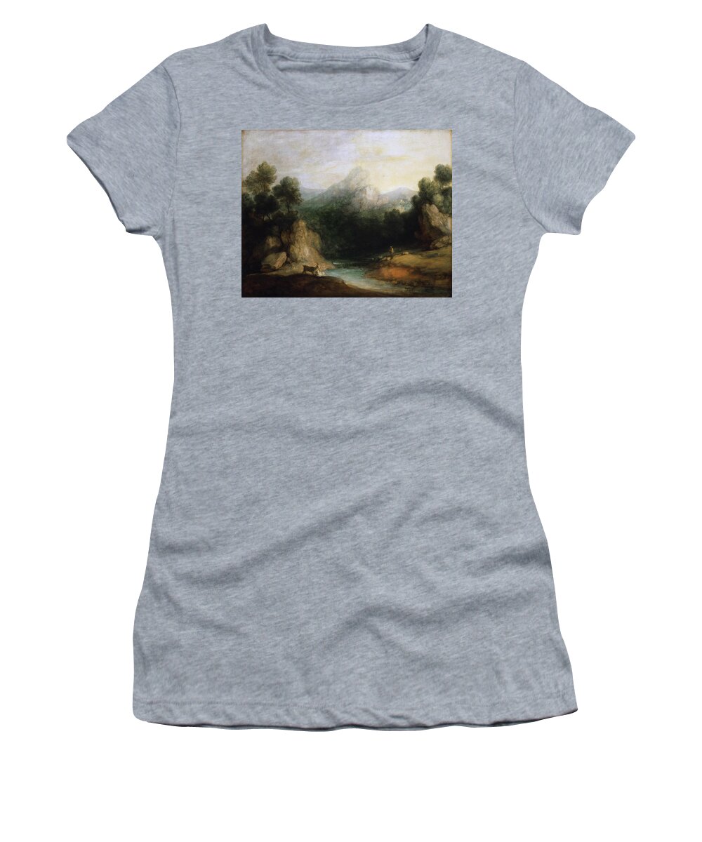 Thomas Gainsborough Women's T-Shirt featuring the painting Thomas Gainsborough, English, by MotionAge Designs