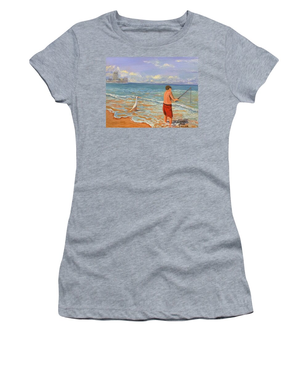 Thoughtful Women's T-Shirt featuring the painting Thoughtful Isolation by Jane Ricker