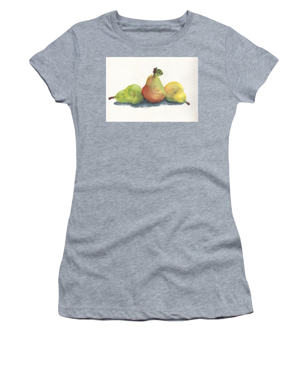 Pears Women's T-Shirt featuring the painting Three of a Pear by Vicki B Littell