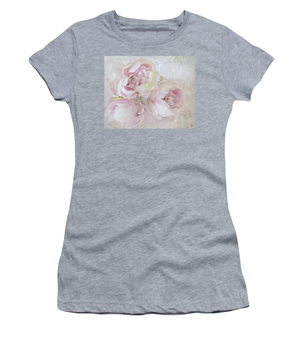 Flower Women's T-Shirt featuring the photograph Three Peonies by Karen Lynch