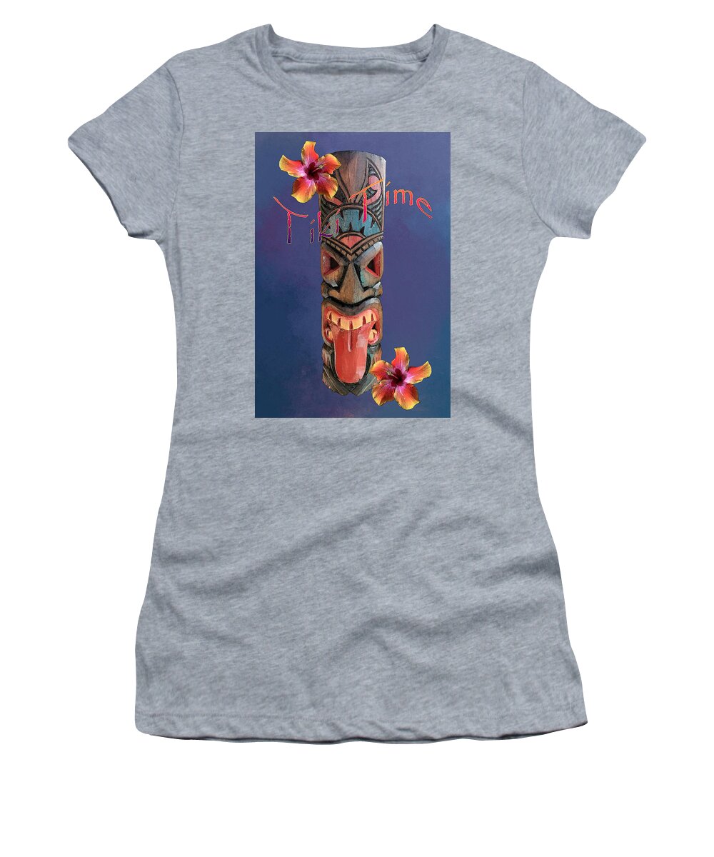 Tiki Women's T-Shirt featuring the photograph Tiki Time - Purple by Anthony Jones
