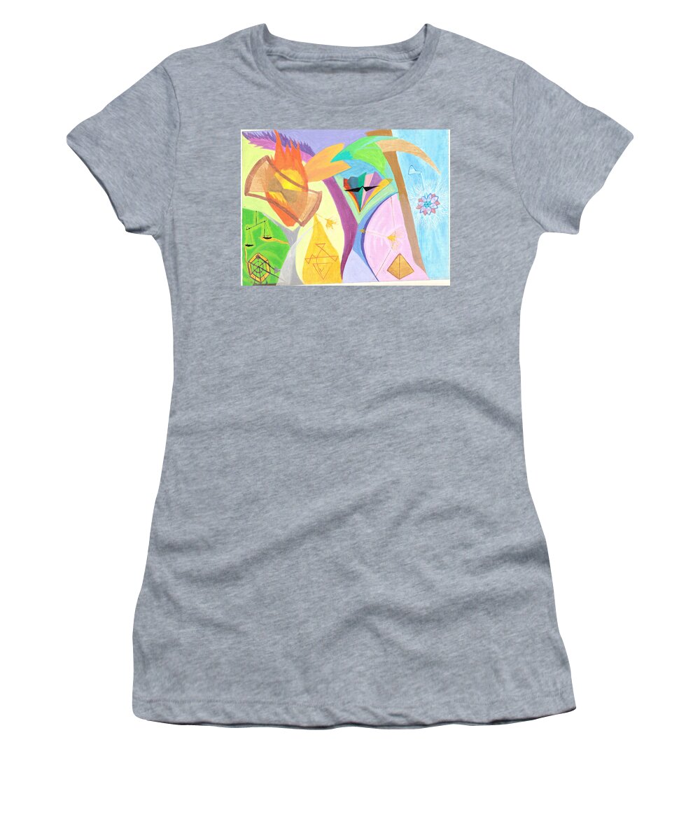 Time Women's T-Shirt featuring the painting Time's Eye by B Aswin Roshan