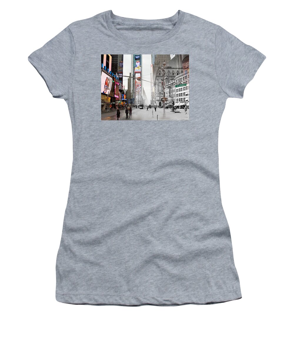 New York Women's T-Shirt featuring the photograph Times Square, New and Old by Eric Nagy