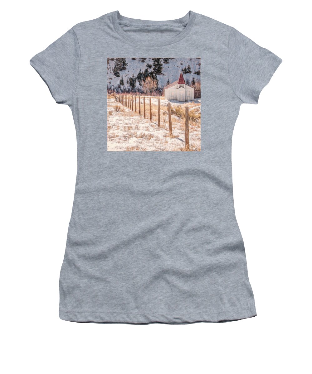Colorado Women's T-Shirt featuring the photograph Tiny Chapel by Marcy Wielfaert