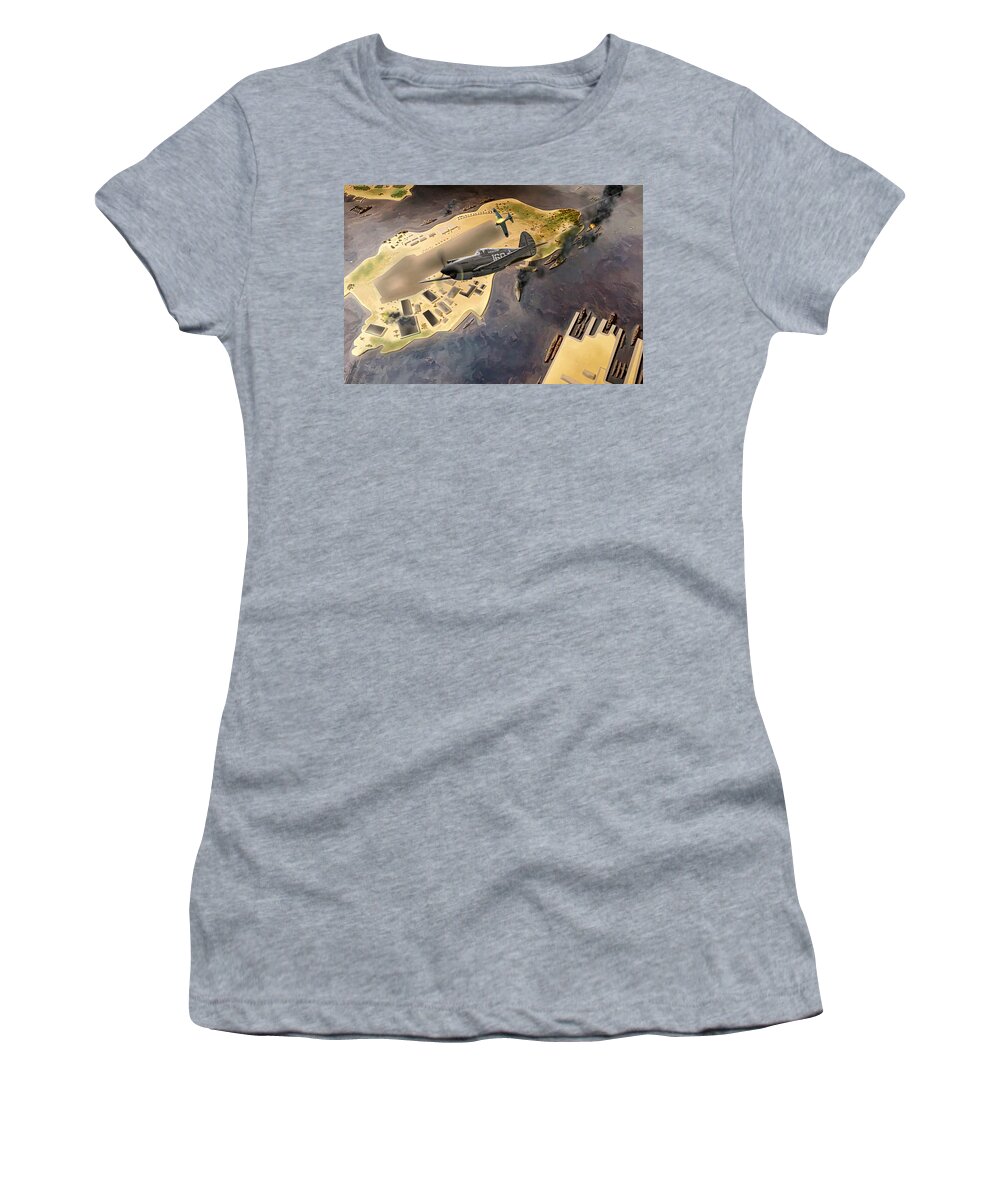 Curtiss Women's T-Shirt featuring the digital art To Hell With That by Peter Chilelli