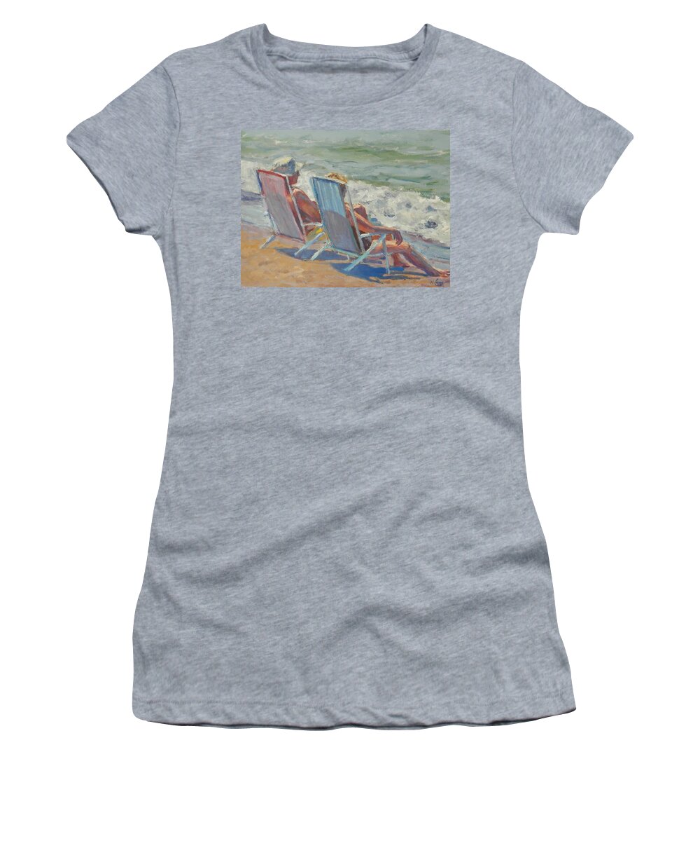 Nature Women's T-Shirt featuring the painting Toes in the Water by Michael Camp