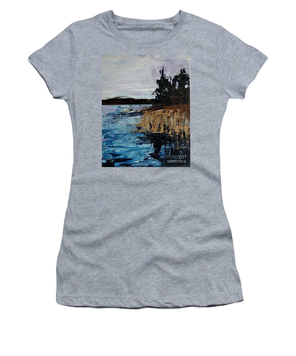 Torch River Women's T-Shirt featuring the painting Torch River, Michigan by Lisa Dionne